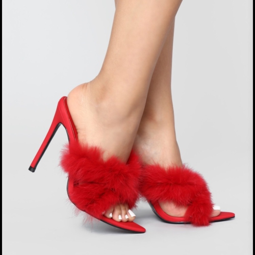 Faux fur heel